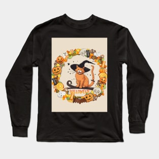 Kitty Cat Halloween Long Sleeve T-Shirt